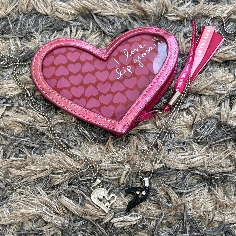 Black & Silver Heart Lovers’ Necklaces Puzzle Pieces Together Forever, Crystals - Picture 6 of 6